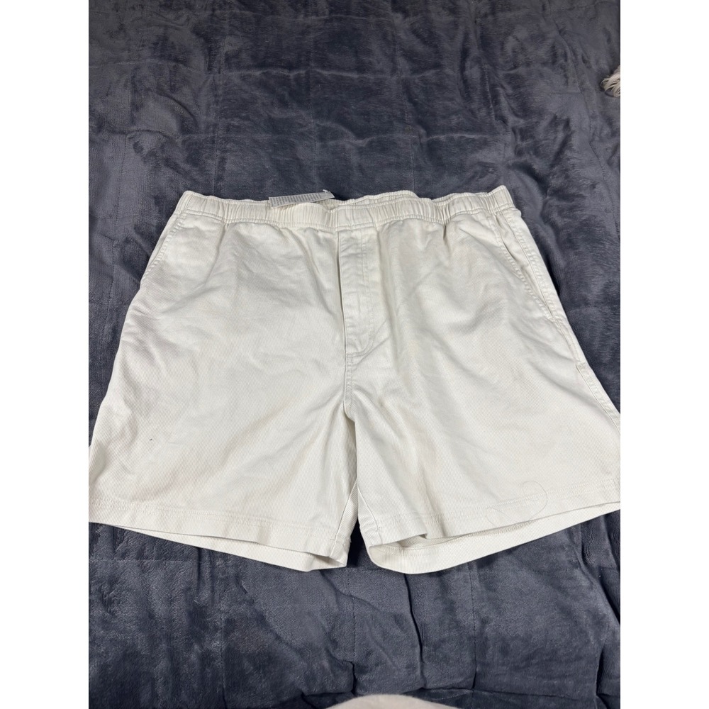 Territory Ahead Mens XXL Cream Corduroy Elastic Waist Cotton Casual Shorts